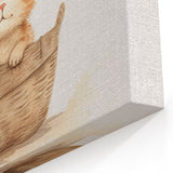 Cute Kitten in Basket Nursery Wall Art - Baby Room Decor