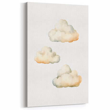 Dreamy Watercolor Clouds Nursery Wall Art - Baby Room Decor