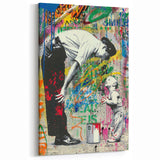 Modern Pop Art Wall Art – Colorful Father and Son Canvas