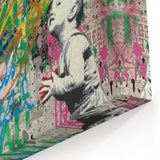 Modern Pop Art Wall Art – Colorful Father and Son Canvas