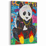 Vibrant Pop Art Wall Art – Colorful Fire Panda Canvas