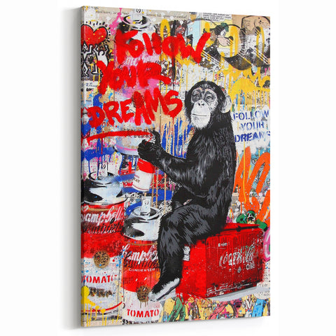Vibrant Pop Art Wall Art – Colorful Follow Your Dreams Canvas