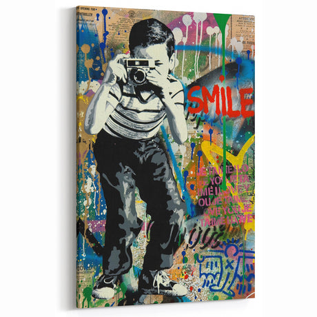 Vibrant Pop Art Wall Art – Colorful Smile Canvas Print