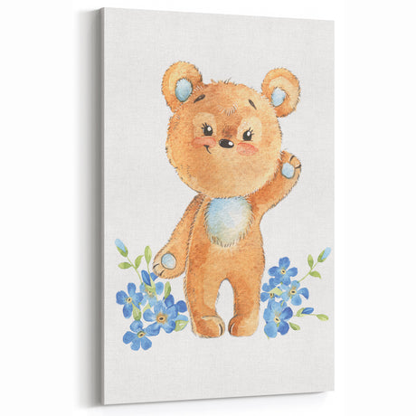 Playful Bear Nursery Canvas Prints - Kids Room Wall Art