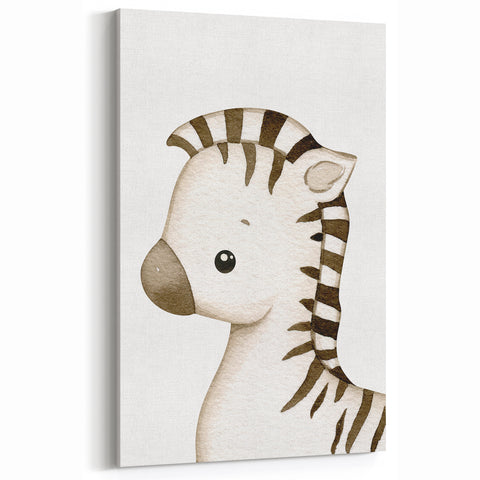 Playful Zebra Nursery Canvas Prints - Children's Wall Art