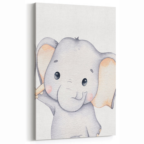 Adorable Elephant Nursery Canvas Prints - Baby Room Decor