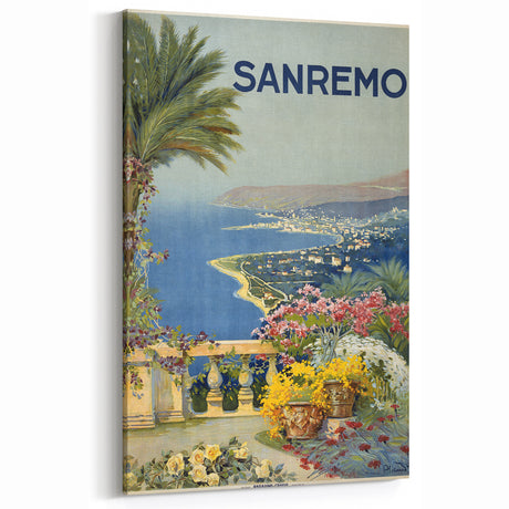Sanremo Vintage Travel Poster - Retro Coastal Italian Art