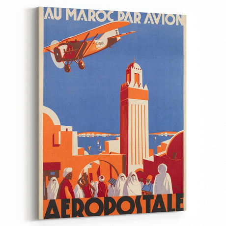 Retro Morocco Aviation Poster - Vintage Travel Art Print