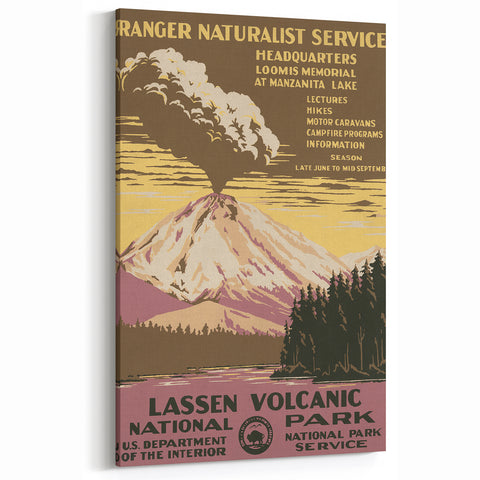 Vintage Travel Poster - Lassen Volcanic Park | Retro Nature Art