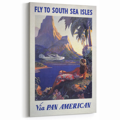 Vintage Travel Poster - South Sea Isles | Retro Island Art Print
