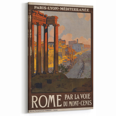 Vintage Travel Poster - Rome, Italy | Retro Architecture Art Print