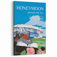 Vintage Travel Poster - Honeymoon Getaway | Retro Romance Art Print