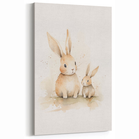 Mother & Baby Bunny Nursery Wall Art – Baby Room Decor Prints