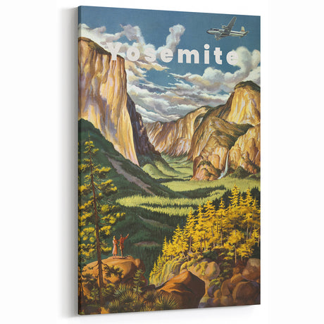 Vintage Travel Poster - Yosemite National Park | Retro Landscape Art