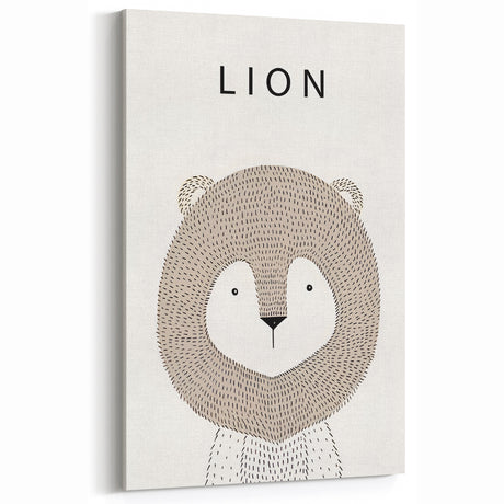 Minimalist Lion Nursery Wall Art - Baby Room Decor