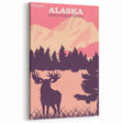 Alaska Retro Travel Poster | Vintage Moose Mountain Print
