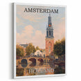Amsterdam Retro Travel Poster | Vintage Canal View Print