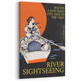 River Sightseeing Vintage Travel Poster - Retro Row-Boat Art