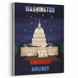 Washington Vintage Travel Poster - Retro American Airlines Art
