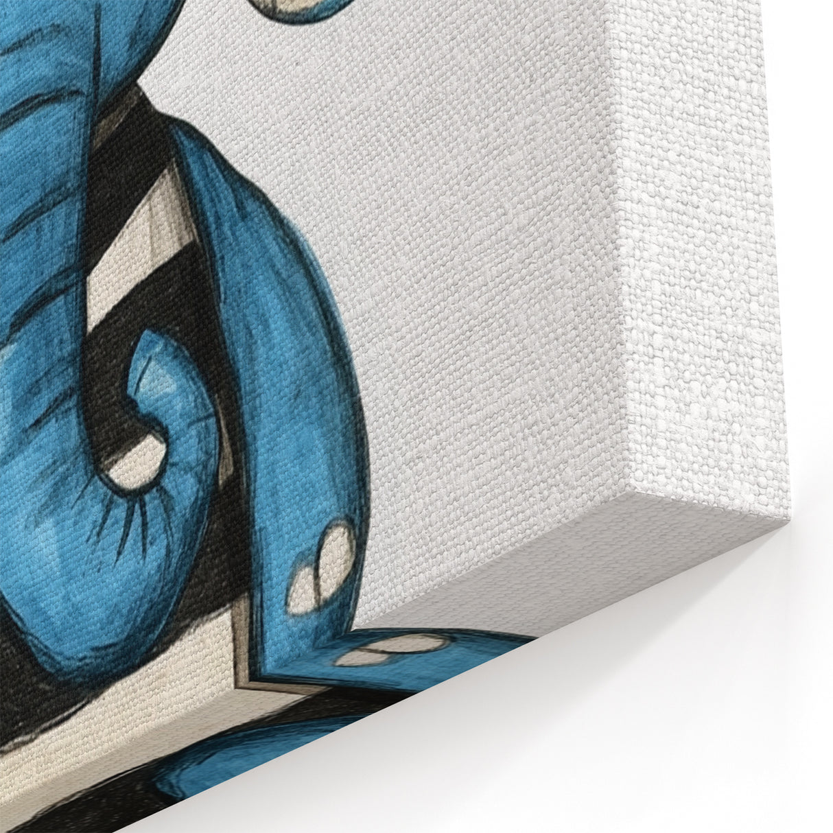 Striped Blue Elephant Nursery Art - Baby Room Decor