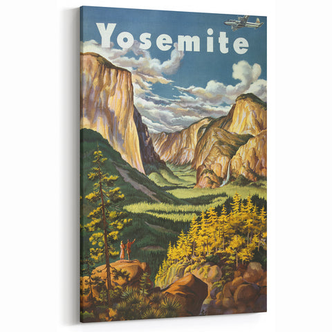 Yosemite Vintage Travel Poster - Retro United Airlines Art