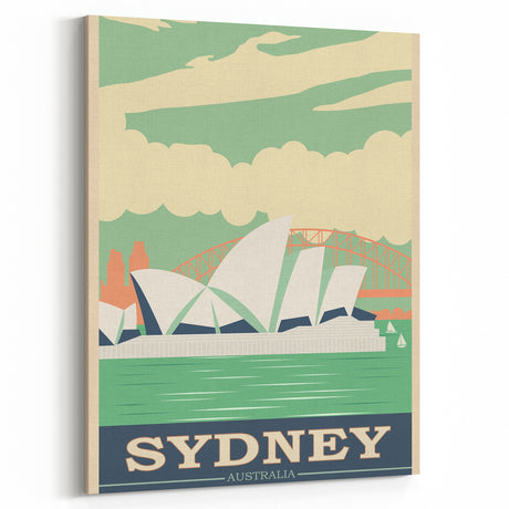 Sydney Retro Travel Poster | Vintage Opera House & Harbour Bridge Print
