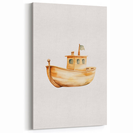 Vintage Tugboat Nursery Wall Art – Baby Room Decor & Kids Prints
