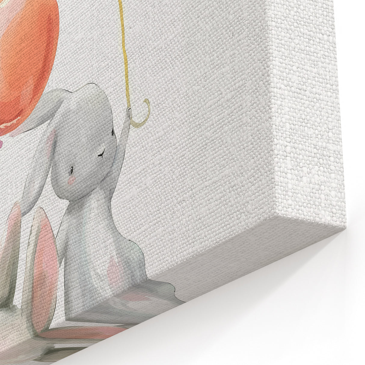 Floating Bunny Nursery Wall Art - Kids Room Balloon Print