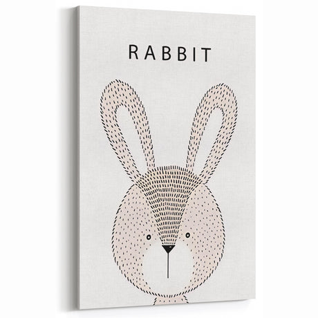 Minimalist Rabbit Nursery Wall Art – Baby Room & Kids Decor Print