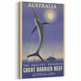 Great Barrier Reef Retro Travel Poster | Fishing Paradise Art