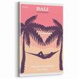 Bali Retro Travel Poster | Tropical Relaxation Hammock Art