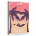 Bali Retro Travel Poster | Tropical Relaxation Hammock Art