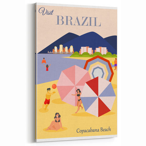 Retro Brazil Travel Poster – Copacabana Beach Vintage Print