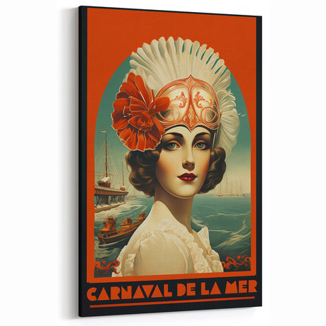 Retro Carnival at the Sea Poster – Vintage Maritime Art Print