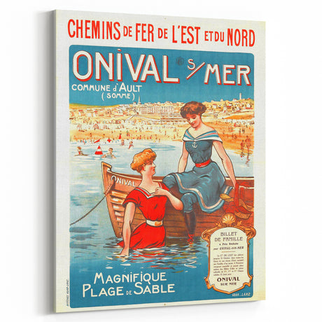 Retro Onival-sur-Mer Travel Poster – Vintage French Beach Art