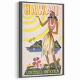 Retro Hawaii Travel Poster – Vintage Hula Girl Art