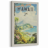 Retro Hawaii Travel Poster – Vintage Aerial View Art
