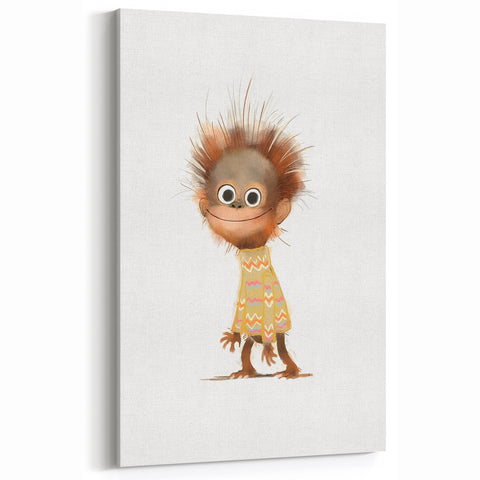 Quirky Orangutan Nursery Wall Art – Baby Room & Kids Jungle Decor