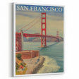 Vintage San Francisco Travel Poster - Golden Gate Bridge Art