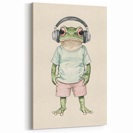Cool Frog Nursery Wall Art - Baby Room Decor & Kids Room Art Prints