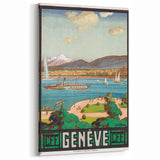 Vintage Geneva Travel Poster - Swiss Lake & Mountains Art Print