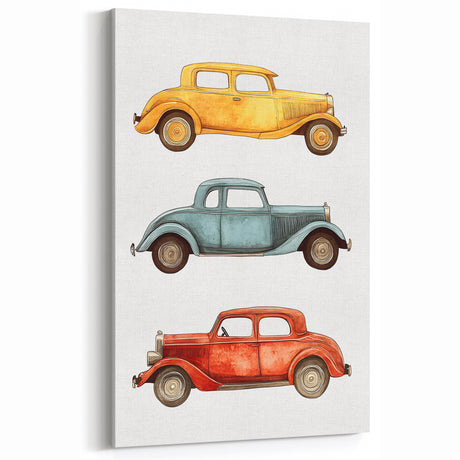 Vintage Cars Nursery Wall Art - Baby Room & Kids Room Decor