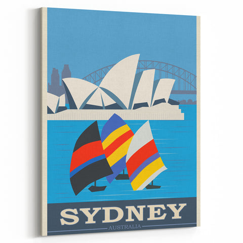 Retro Sydney Australia Travel Poster - Vintage Wall Art