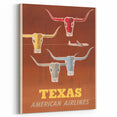 Retro Texas Travel Poster - Vintage American Airlines Wall Art
