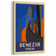 Retro Venice Travel Poster - Vintage Italy Gondola Wall Art