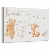 Woodland Animal Parade Nursery Wall Art - Kids Room Prints