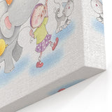 Cheerful Animal Parade Nursery Wall Art - Kids Room Prints