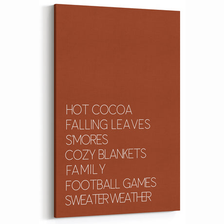 Cozy Fall Wall Art - Autumn Canvas Art with Seasonal Typography
