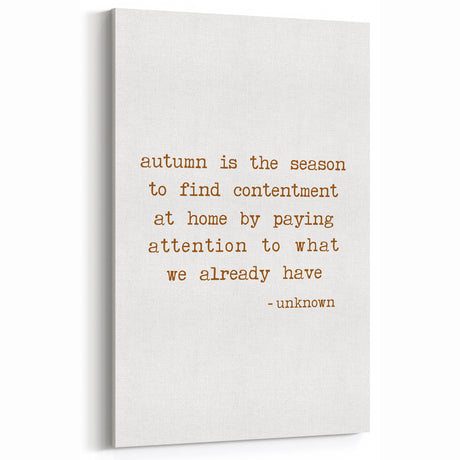 Inspirational Fall Wall Art - Autumn Canvas Art with Seasonal Quote