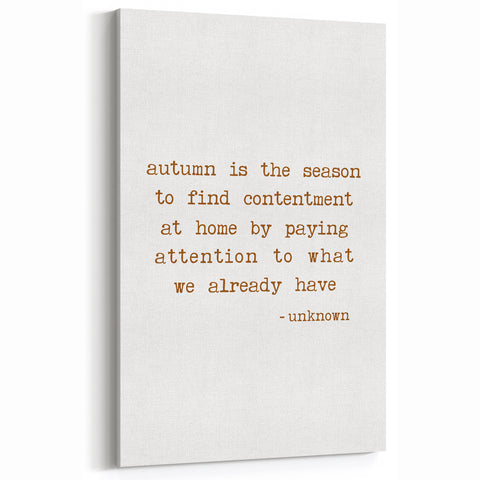 Inspirational Fall Wall Art - Autumn Canvas Art with Seasonal Quote